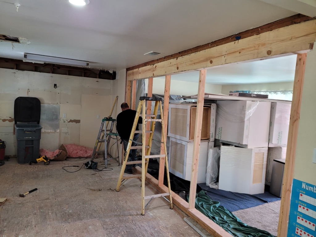 Interior remodel framing and rough-in